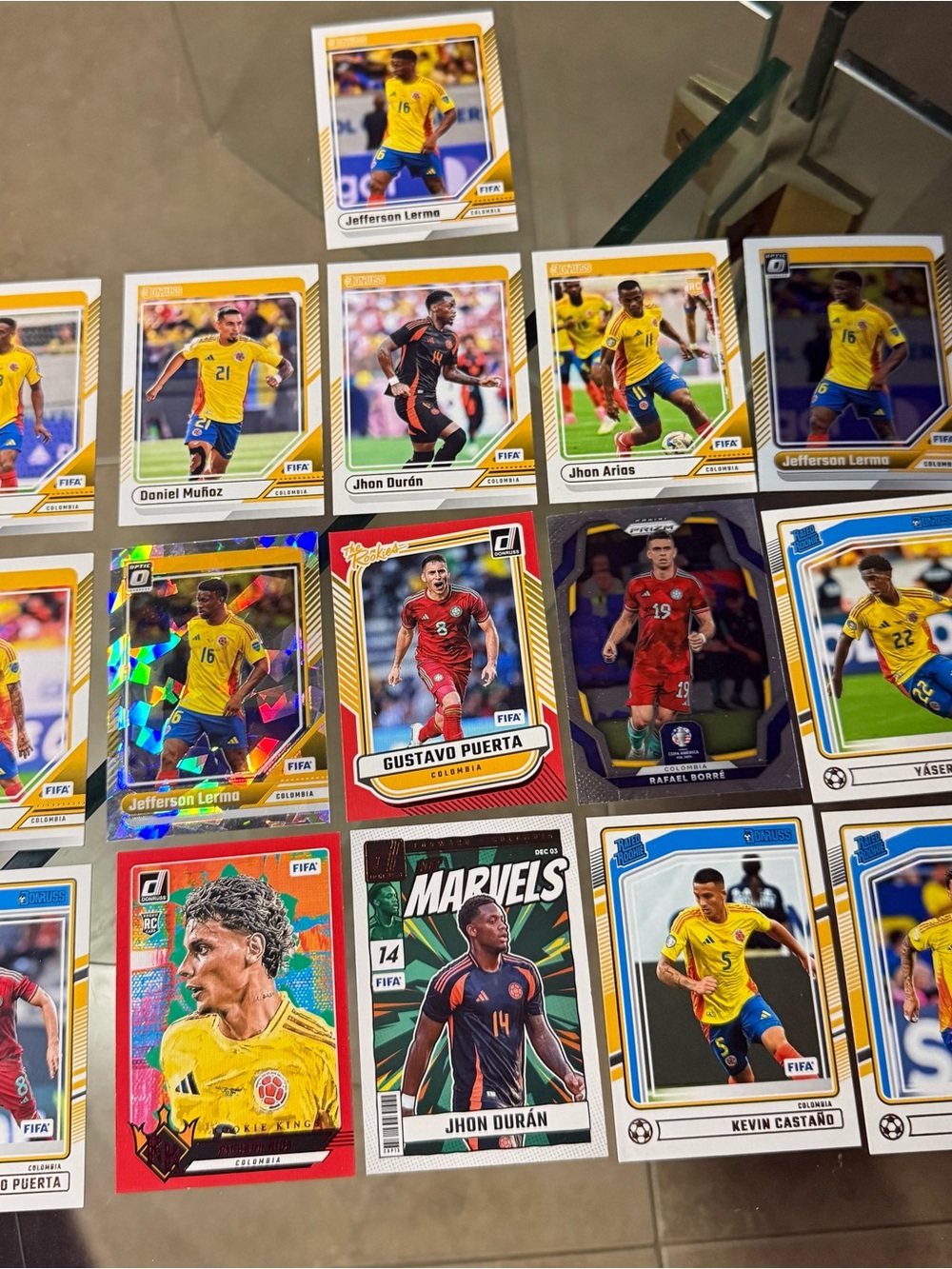 16 Columbia National Team soccer card lot FIFA World Cup Donruss Optic